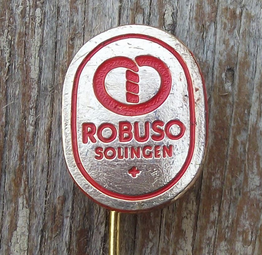 Vintage Robuso Solingen Scissors Cutting Hand Tools German Engineering Pin Badge - Badgecrazy