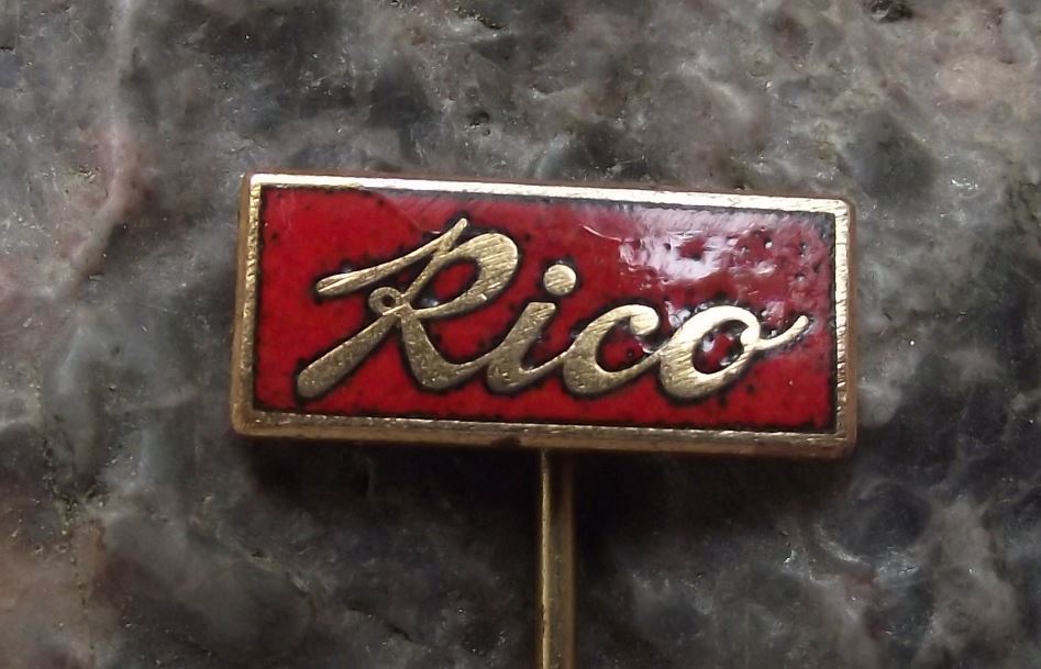 Antique Rico Company Firm Logo Motif Name Pin Badge - Badgecrazy