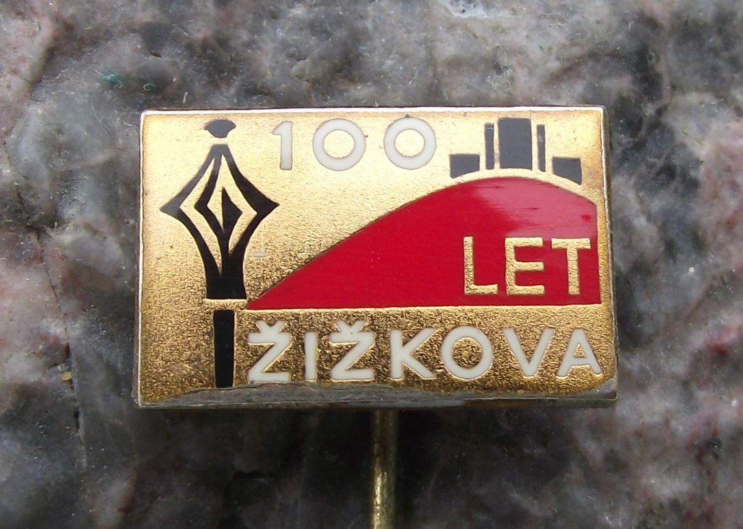Antique Zizkov District of Prague 100 Years Centenary Vitkov Hill Mace Pin Badge - Badgecrazy