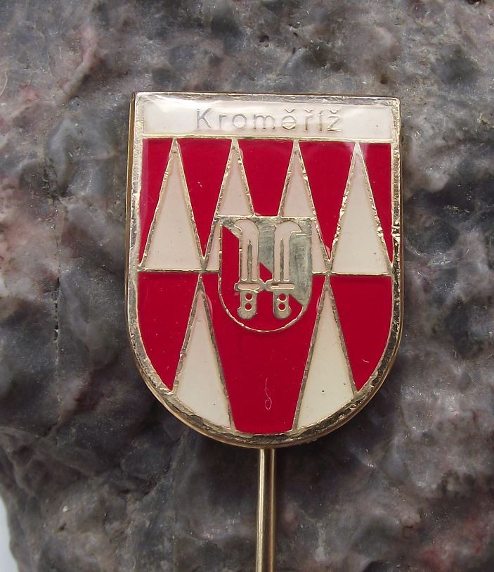 Kromeriz Kremsier Billhook Official Crest City Coat of Arms Heraldic Pin Badge - Badgecrazy