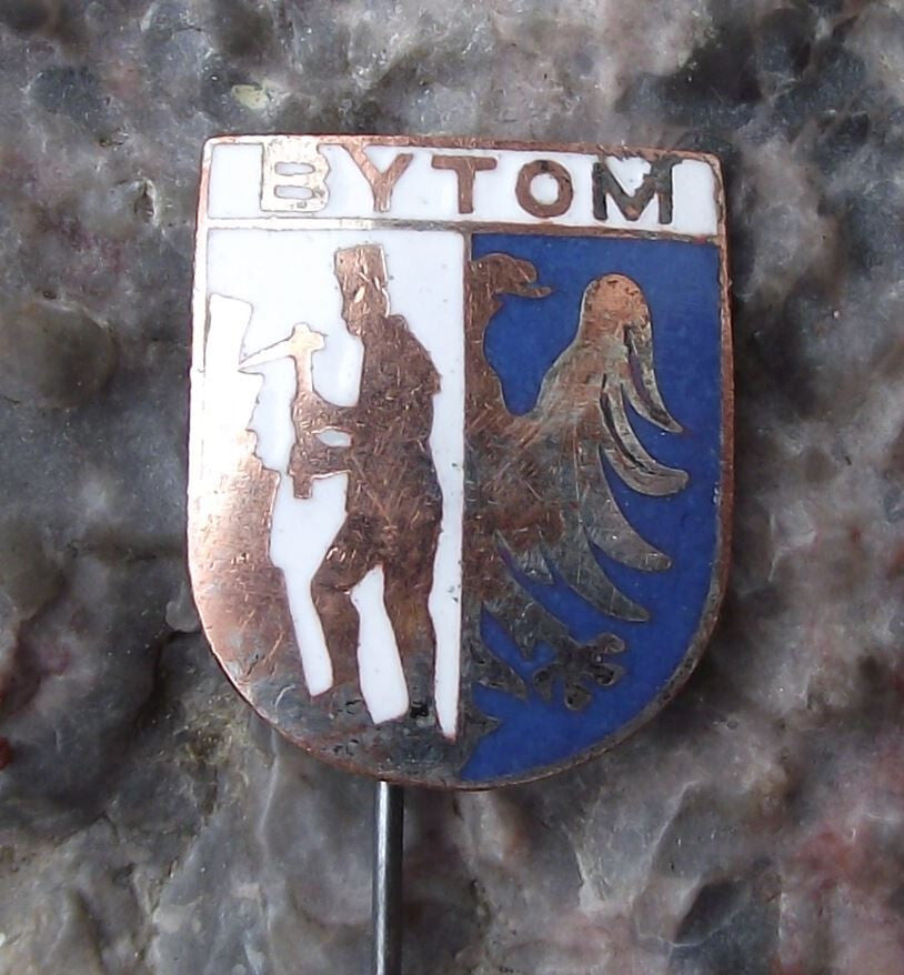 Vintage Bytom Polish City Poland Heraldic Crest Eagle Coat of Arms Pin Badge - Badgecrazy