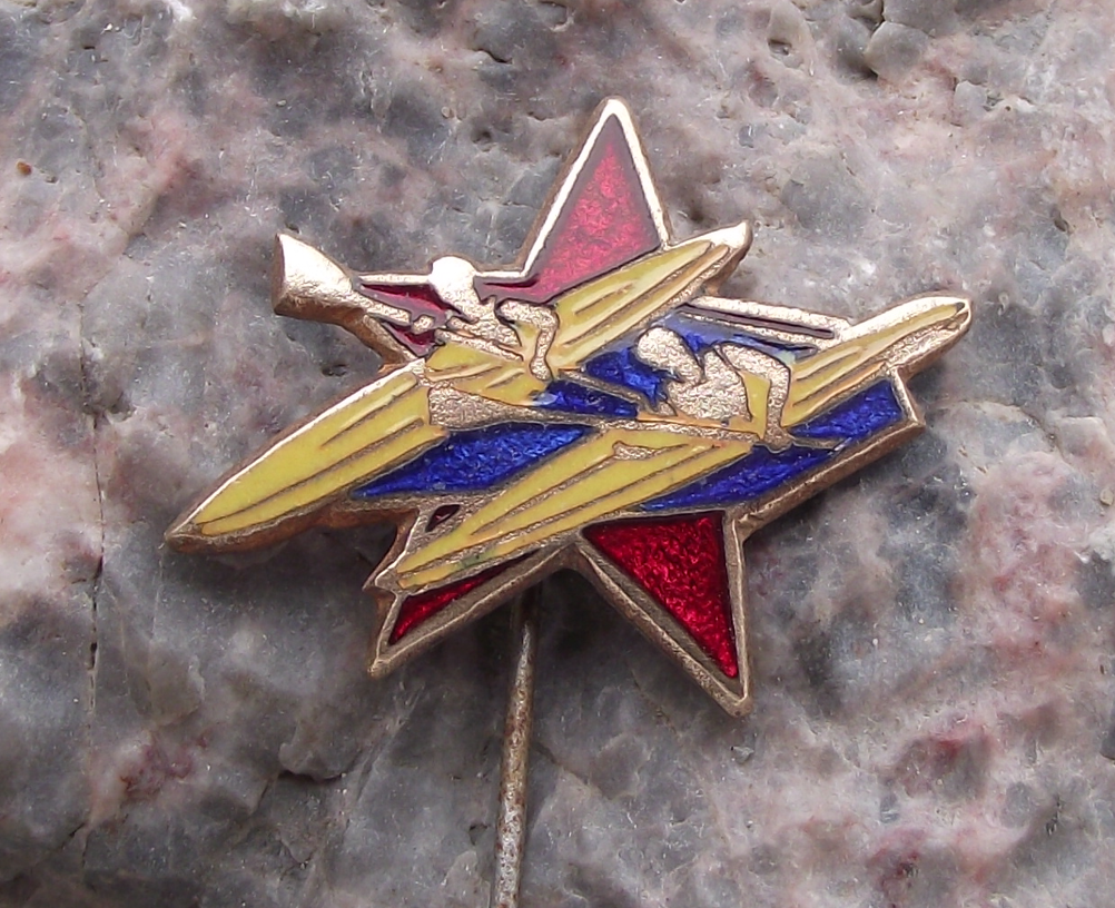 Vintage Communist Canoe Kayak Whitewater Slalom Championships Pin Badge - Badgecrazy