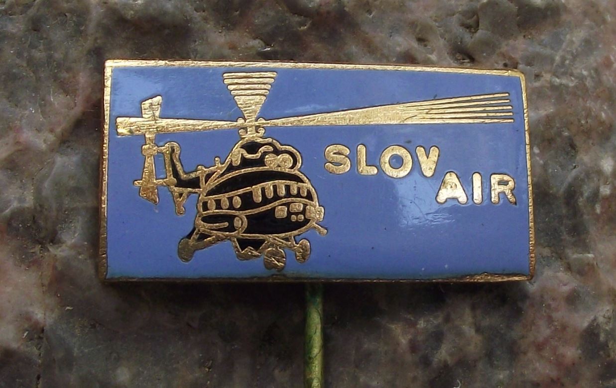 Vintage Slov Air Czechoslovakian Airline Mil Mi-8 Soviet Helicopter Pin Badge - Badgecrazy