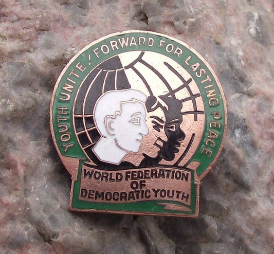 Vintage World Youth Festival Democratic Federation FMJD WFDY Members Pin Badge