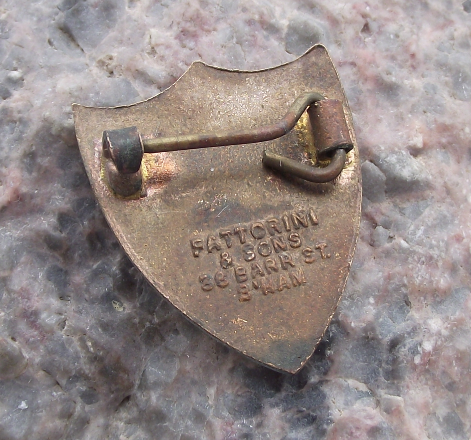 Vintage School Sports Day Award 1st First Prize Mauve Purple Shield Pin Badge - Badgecrazy
