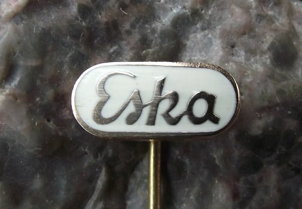 Vintage ESKA Bicycle & Motorbike Works Script Logo Cycle Bike Company Pin Badge - Badgecrazy
