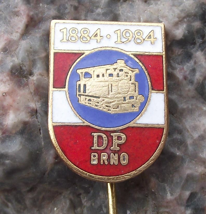 1984 Czech City Brno Trolley Tram Public Transport 100th Anniversary Pin Badge - Badgecrazy