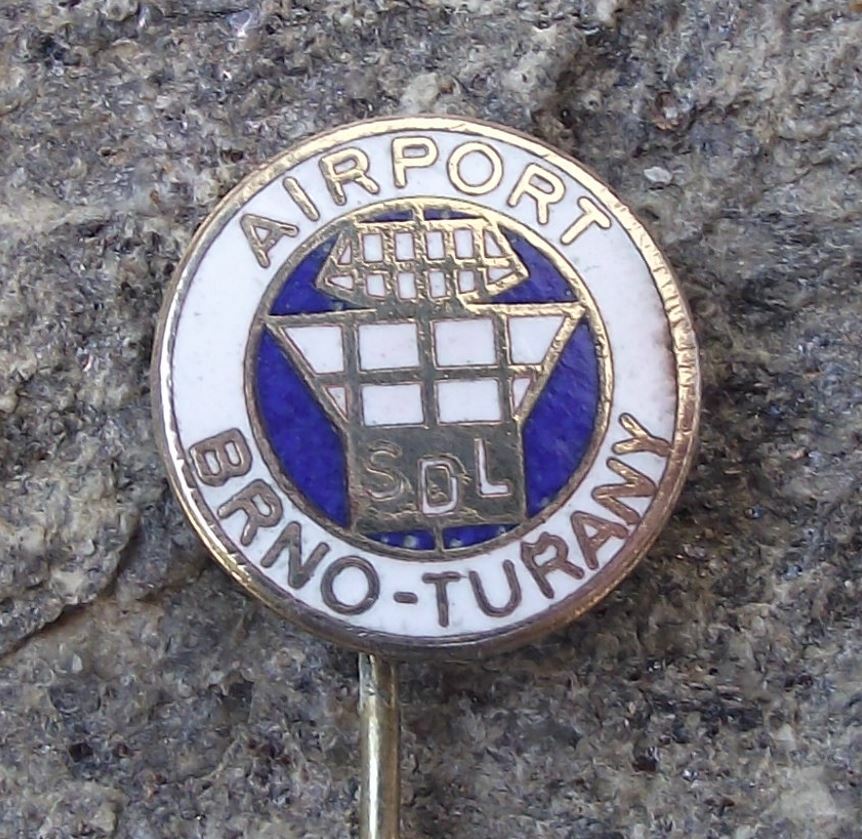 Vintage Brno Turany Airport Czech Air Traffic Control Tower SDL ATC Pin Badge - Badgecrazy