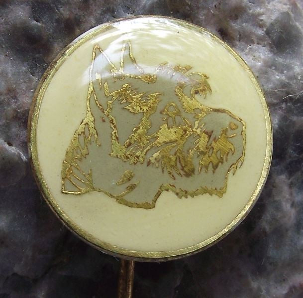 Scottish Aberdeen Terrier Scottie Dog Head Czech Breeders Association Pin Badge - Badgecrazy