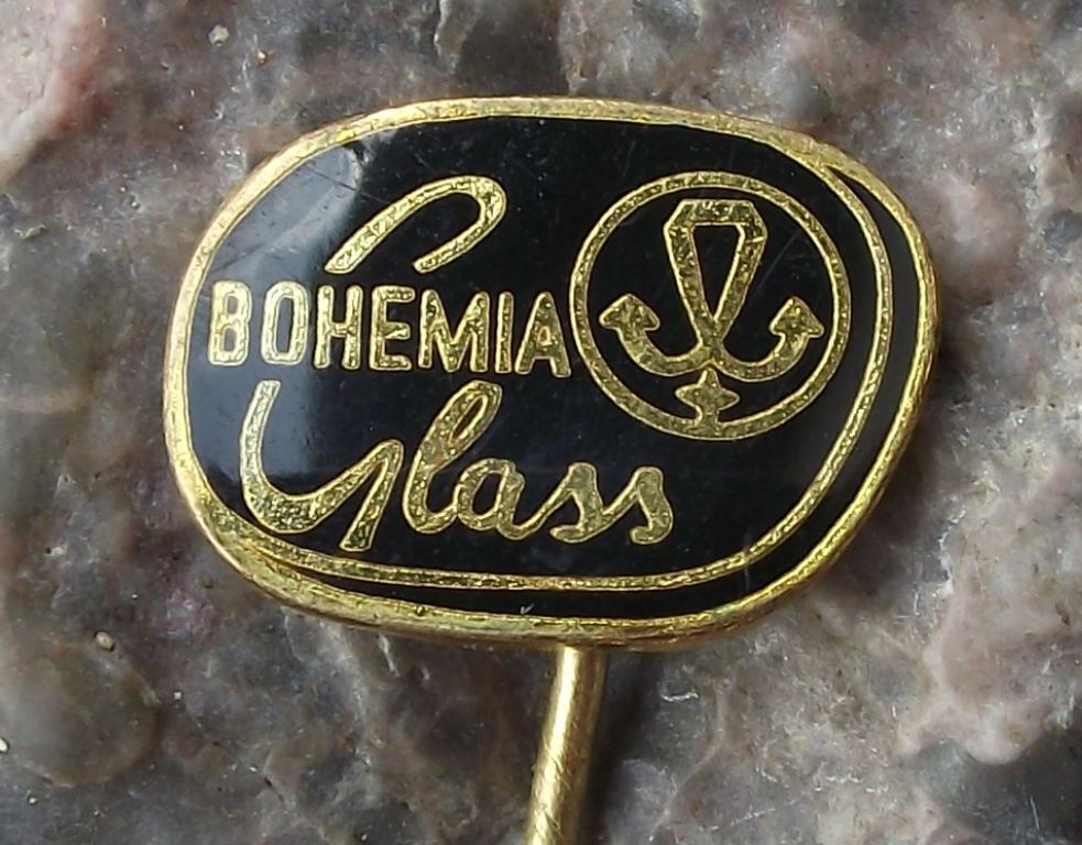 Bohemia Glass Bohemian Czech Crystal of Czechoslovakia Advertising Pin Badge - Badgecrazy