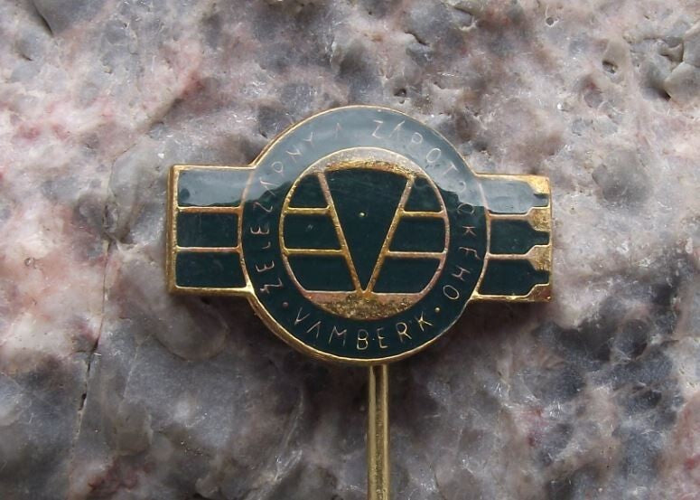 Vintage Czech Railways Vamberk Antonin Zapotocky Locomotive Train Pin Badge - Badgecrazy