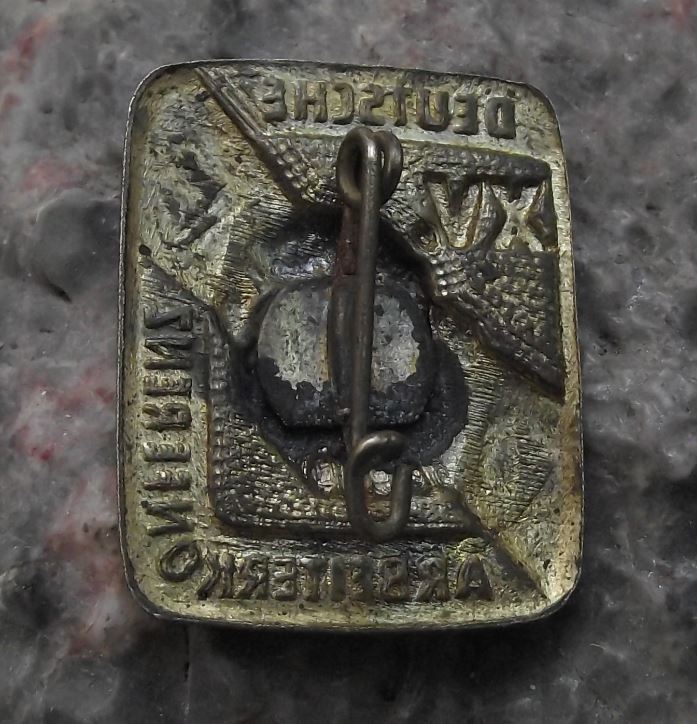 Antique Deutsche Arbeiterkonferenz XV 15th German Workers Conference Pin Badge - Badgecrazy