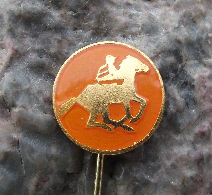Jockey Rider on Running Horse Racing Sprinting Cantering Equestrian Pin Badge - Badgecrazy