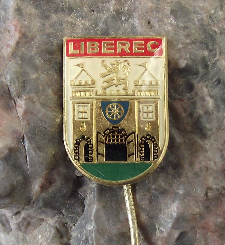 Liberec Czech City Heraldic Crest Tourist Souvenier Coat of Arms Pin Badge - Badgecrazy