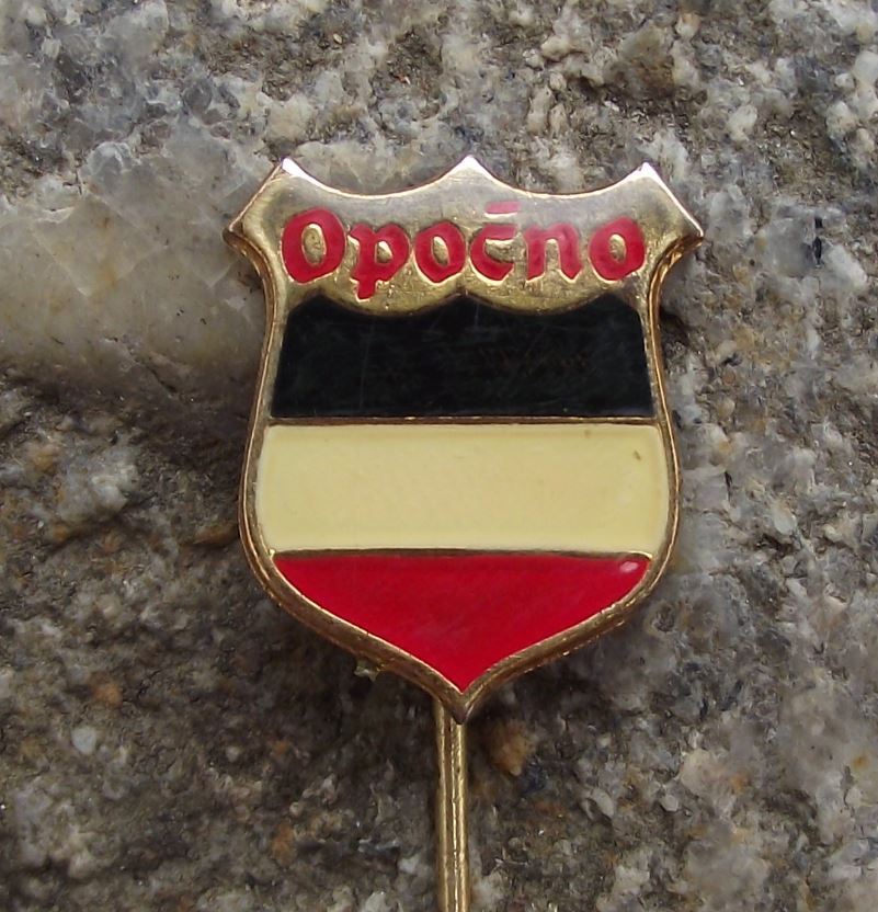 Antique Opocno Czechoslovakia Heraldic Crest Coat of Arms Tourist Pin Badge - Badgecrazy