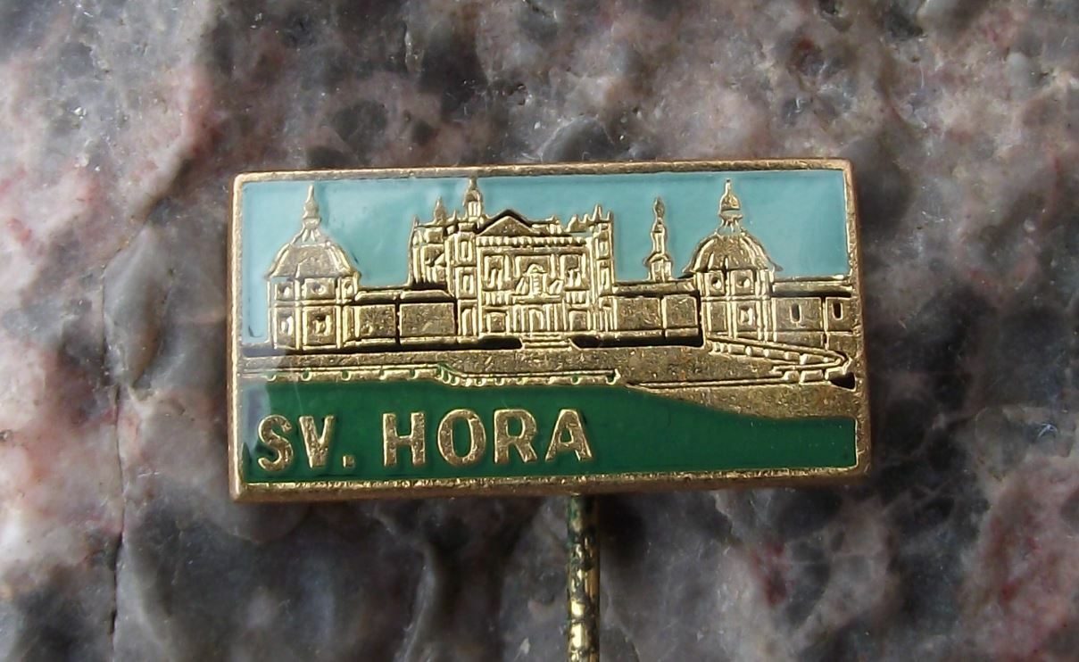Vintage Pribram Svata Hora Czech Baroque Church and Monastery Tourist Pin Badge - Badgecrazy