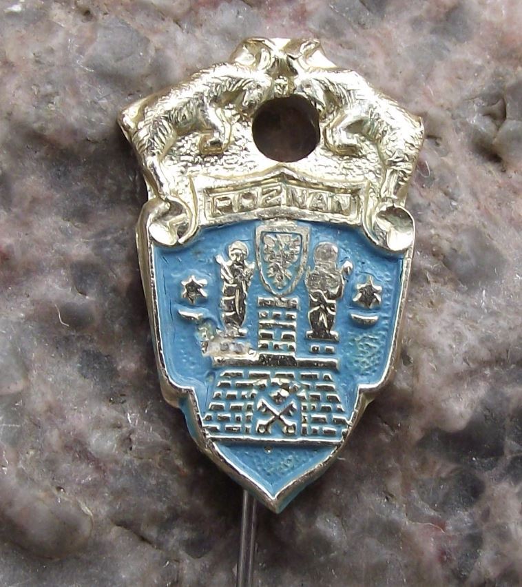 Vintage Poznan Polish City Heraldic Crest Official Poland Coat of Arms Pin Badge - Badgecrazy