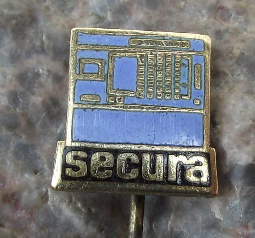 Vintage VEB Secura Werke Berlin DDR East Germany Cash Register Machine Pin Badge - Badgecrazy