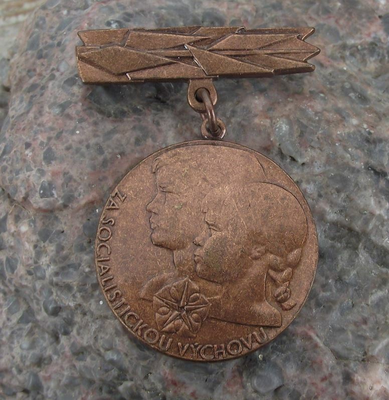Rare Antique SZM SSM Czechoslovakia For Socialist Education Bronze Award Medal - Badgecrazy