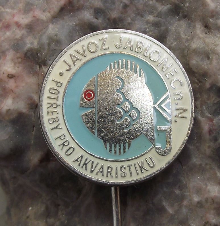 Antique Aquarium Tropical Fish Supplies Czechoslovakia Jablonec Pin Badge - Badgecrazy