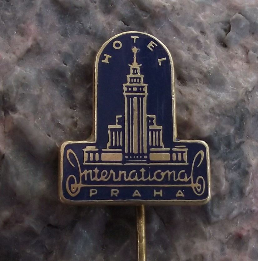 Antique Hotel International Prague Praha Historic 1950's Socialist Pin Badge - Badgecrazy