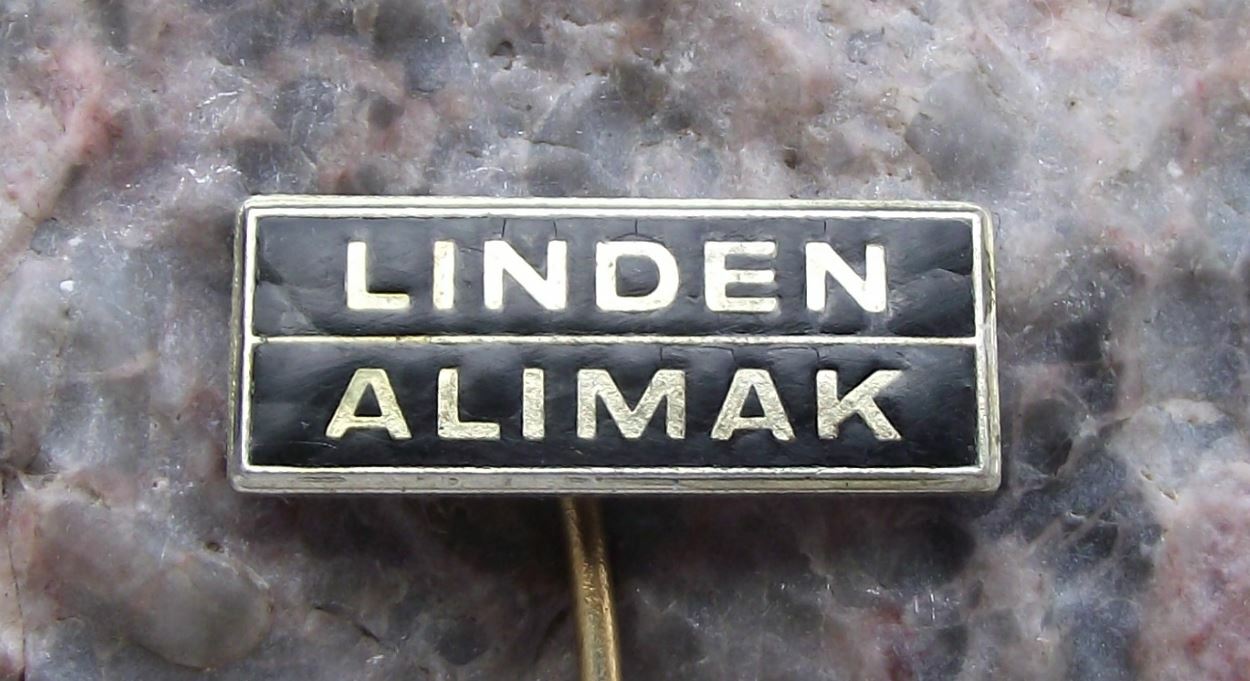 Vintage Linden Alimak Hek Tower Cranes Construction Hoists Company Pin Badge - Badgecrazy