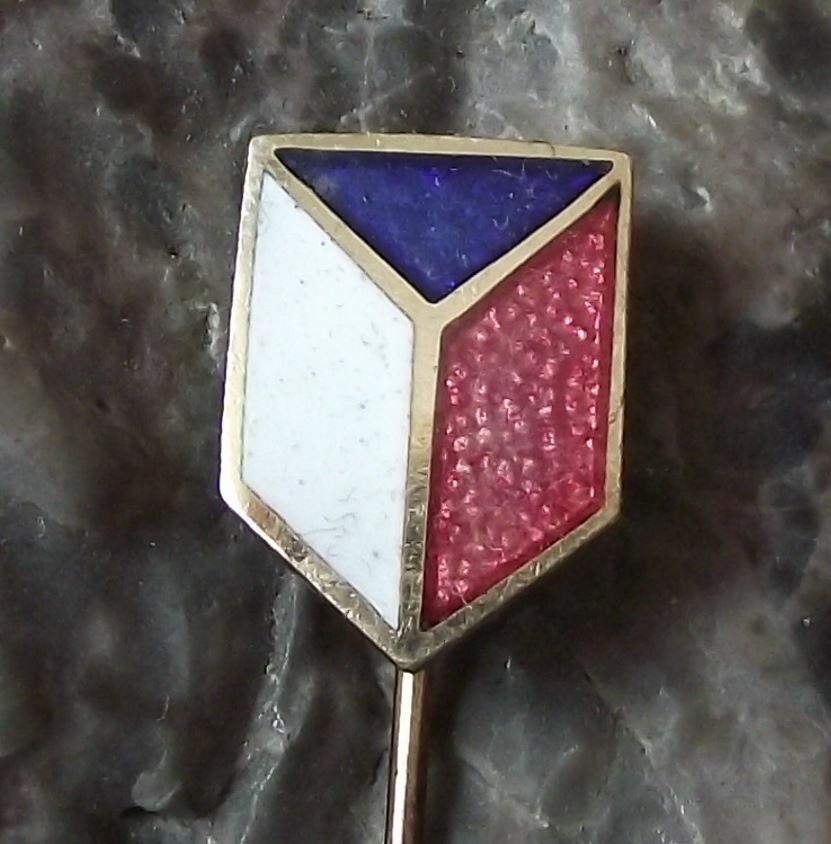 Vintage Czech Republic Czechoslovakia CSSR National Flag Shield Pin Badge - Badgecrazy