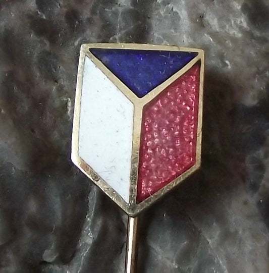 Vintage Czech Republic Czechoslovakia CSSR National Flag Shield Pin Badge - Badgecrazy