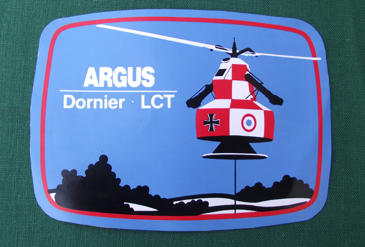 1982 Farnborough Airshow Dornier Kiebitz Argus LCT Helicopter Sticker Decal - Badgecrazy