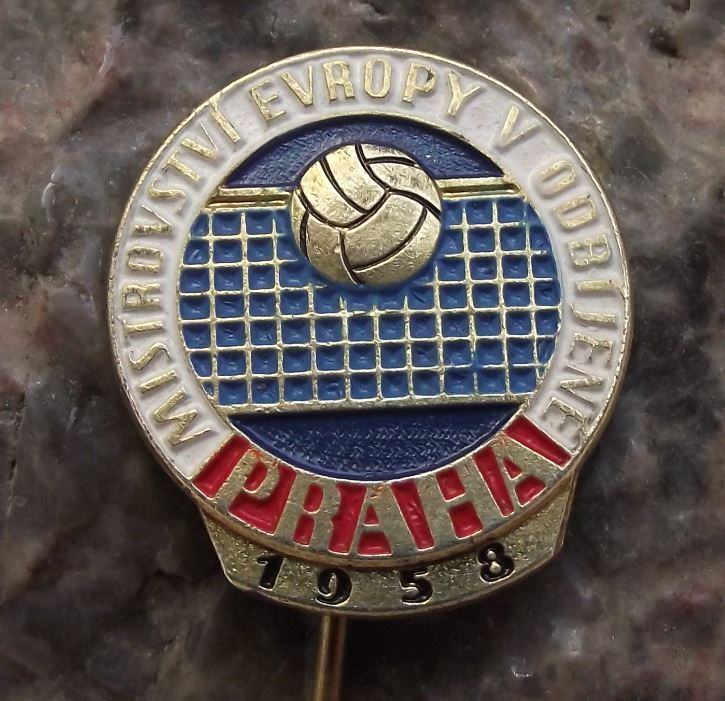 1958 European Mens Volleyball Championships Czechoslovakia Souvenier Pin Badge - Badgecrazy