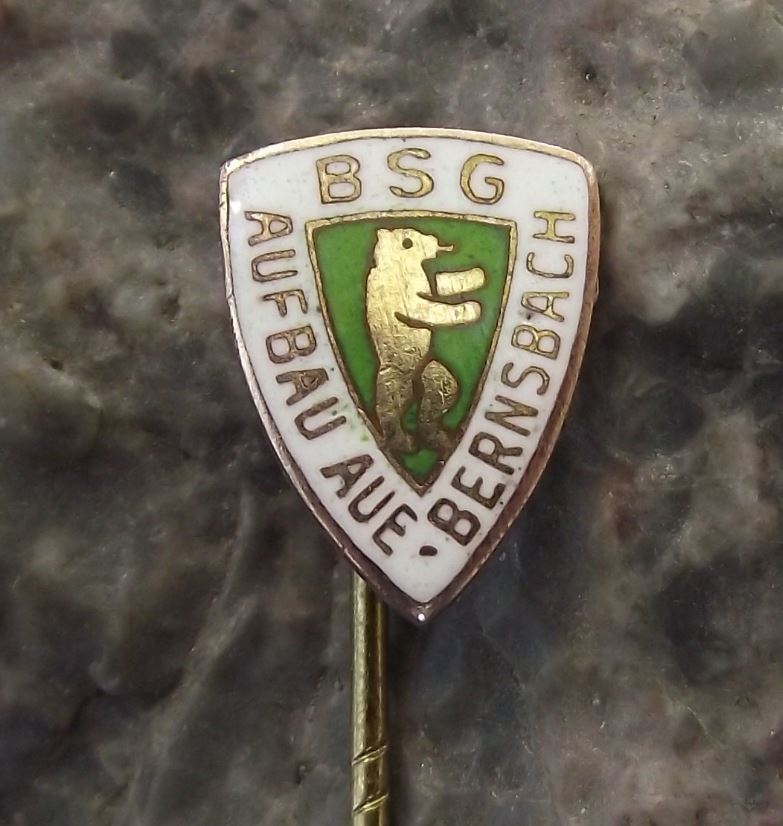 Antique BSG Aufbau Aue-Bernsbach DDR East Germany Football Soccer Team Pin Badge - Badgecrazy