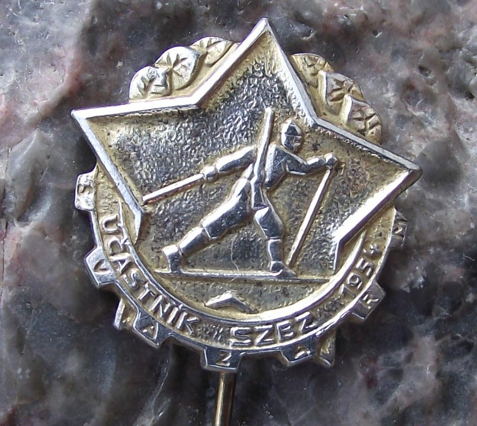 1954 Svazarm Czechoslovak Paramilitary Army Military Exercises DZBZ Pin Badge