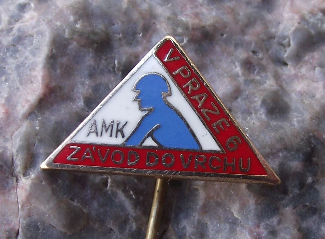 Vintage Czech AAA Association Car Club AMK Prague 6 Motorbike Race Pin Badge - Badgecrazy