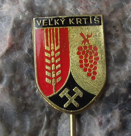 Antique Velky Krtis Slovakia Heraldic Crest Coat of Arms Souvenier Pin Badge - Badgecrazy