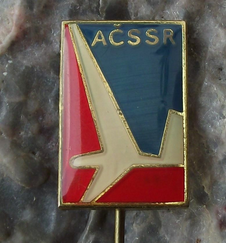 Vintage Czechoslovakia ACSSR Glider Gliding Club Aircraft Sail Plane Pin Badge - Badgecrazy