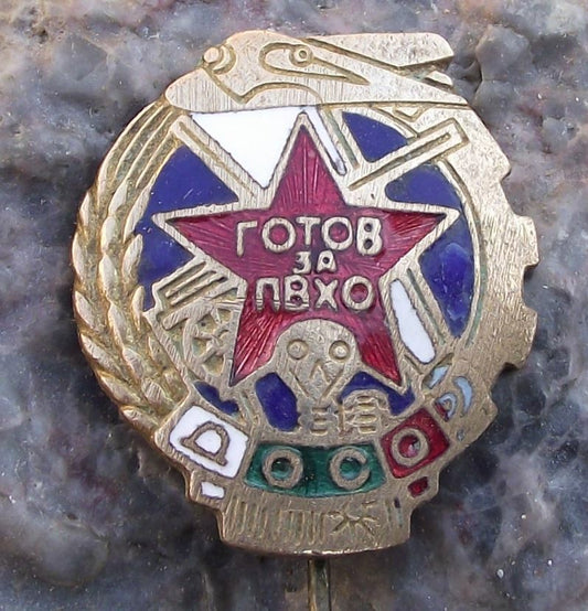 1940s Soviet Promotion Defense Aviation Chemical Construction DOSAAF Pin Badge