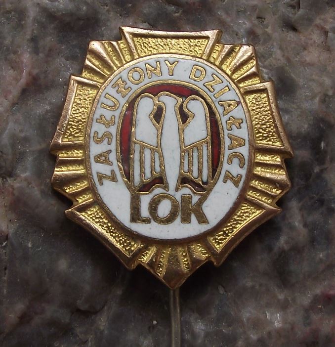 LOK Poland National Defense League Military Army Reserve Gold Award Pin Badge - Badgecrazy