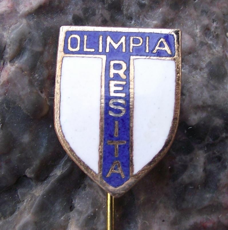 Vintage Olimpia Resita Romania Soccer Football Club Crest Shield Pin Badge - Badgecrazy