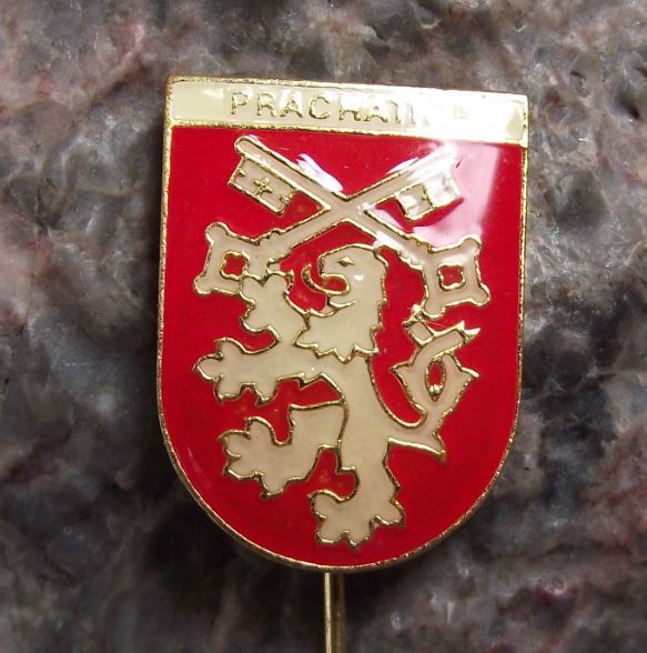 Prachatice Prachatitz Crossed Keys Lion Heraldic Crest Coat of Arms Pin Badge - Badgecrazy