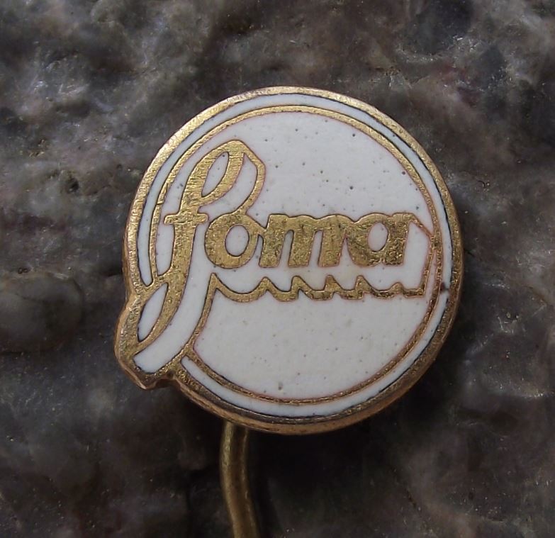 Antique FOMA Fotochema Czech Camera Film Photography Firm Pin Badge White - Badgecrazy