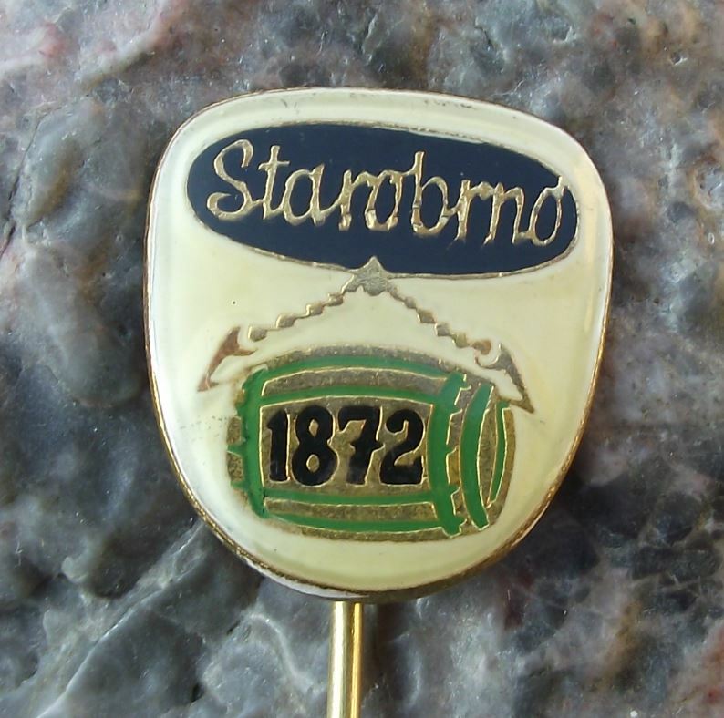 Antique Starobrno 1872 Czech Beer Barrel Logo Brewery Lager Pin Badge - Badgecrazy