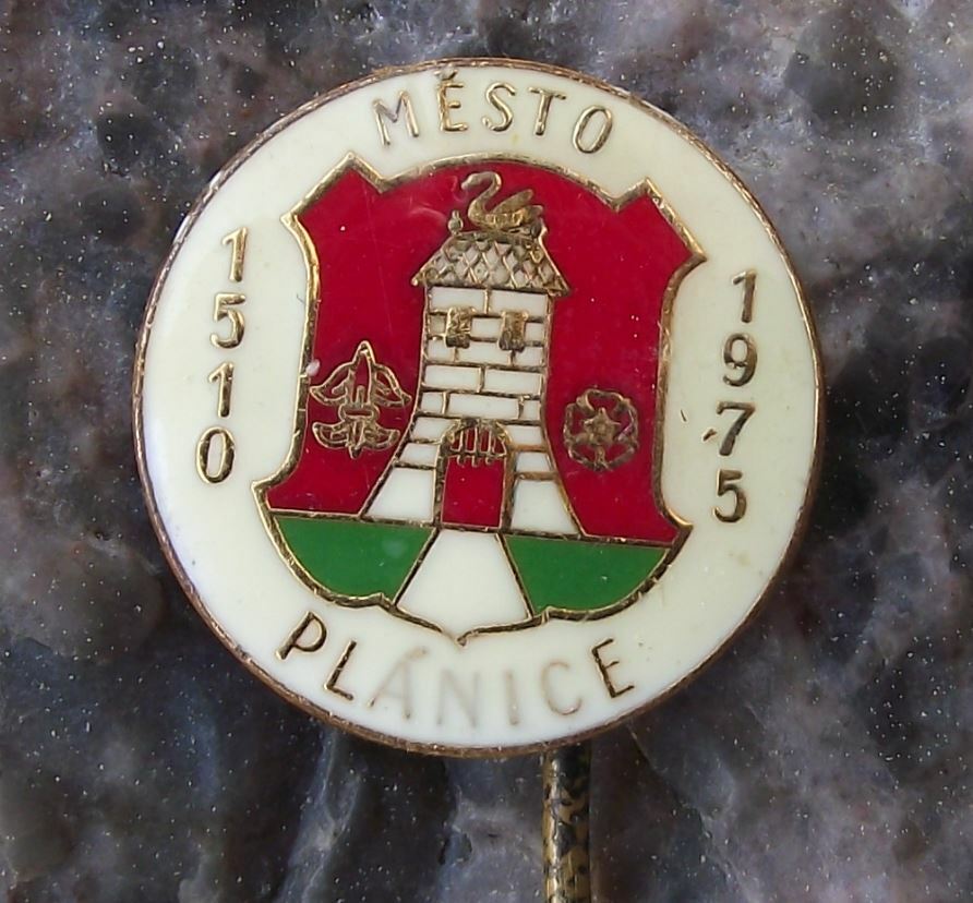 1975 Planice Czechoslovakia Coat of Arms 465th Anniversary Heraldic Pin Badge - Badgecrazy