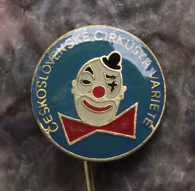 Czechoslovakia State Circus Classic Red Nose Clown & Bow Tie Face Pin Badge - Badgecrazy