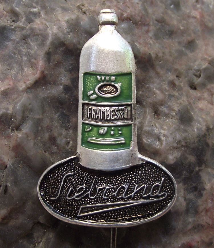 Antique Siebrand Frambresso Bottle Holland Soft Fruit Drinks Pin Badge - Badgecrazy