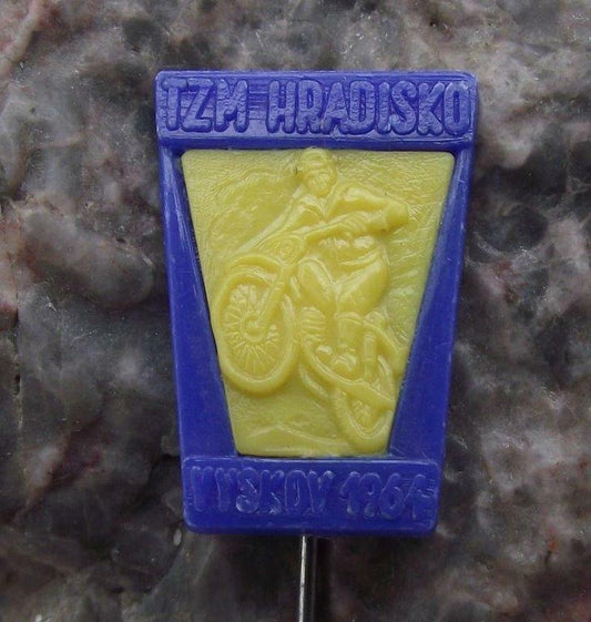 1964 Motorcycle Motocross MX Vyskov Czechoslovakia Racing Race Pin Badge - Badgecrazy