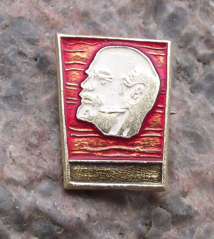 Antique Lenin Russian Soviet Union Communist Politician Molten Lava Pin Badge - Badgecrazy
