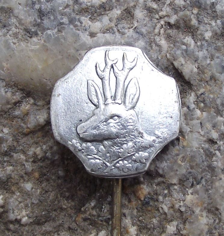 Vintge Stag Deer Head Hunt Hunters Lucky Czech Hunting Antlers Pin Badge