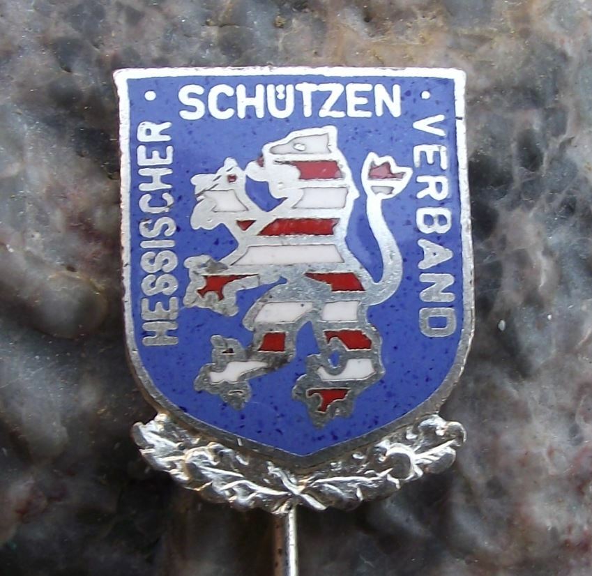 Vintage Hess Germany Shooting Association Rampant Lion Membership Pin Badge - Badgecrazy