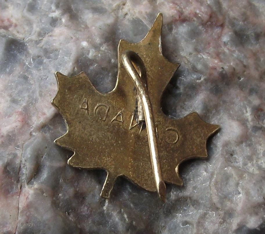 Antique Golden Canada Maple Leaf National Canadian Emblem Motif Pin Badge - Badgecrazy