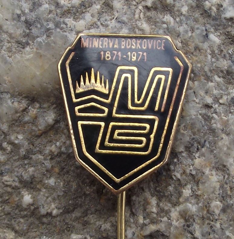 1971 Minerva Boskovice Sewing Machines Czechoslovakia Centenary Pin Badge - Badgecrazy